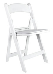 White Padded Resin wood chairs