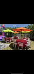 orange20umbrella 1753995104 Round Table, Umbrella, & Linen Rental Set
