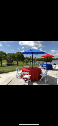 red20blue 1753995105 Round Table, Umbrella, & Linen Rental Set
